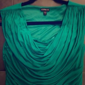 Green Ruched Sleeveless Top